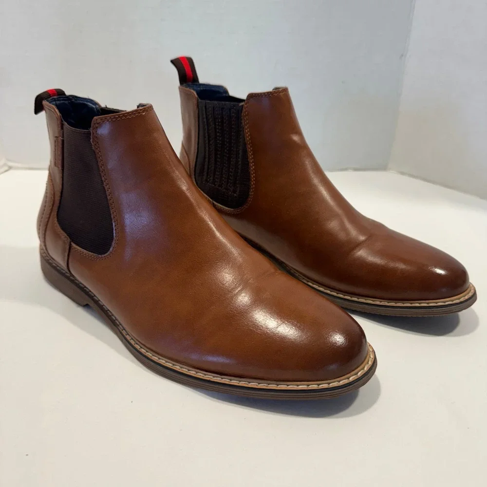 Steve Madden Chelsea Boots Pull On Elastic Mistro Goring Size 7 Brown